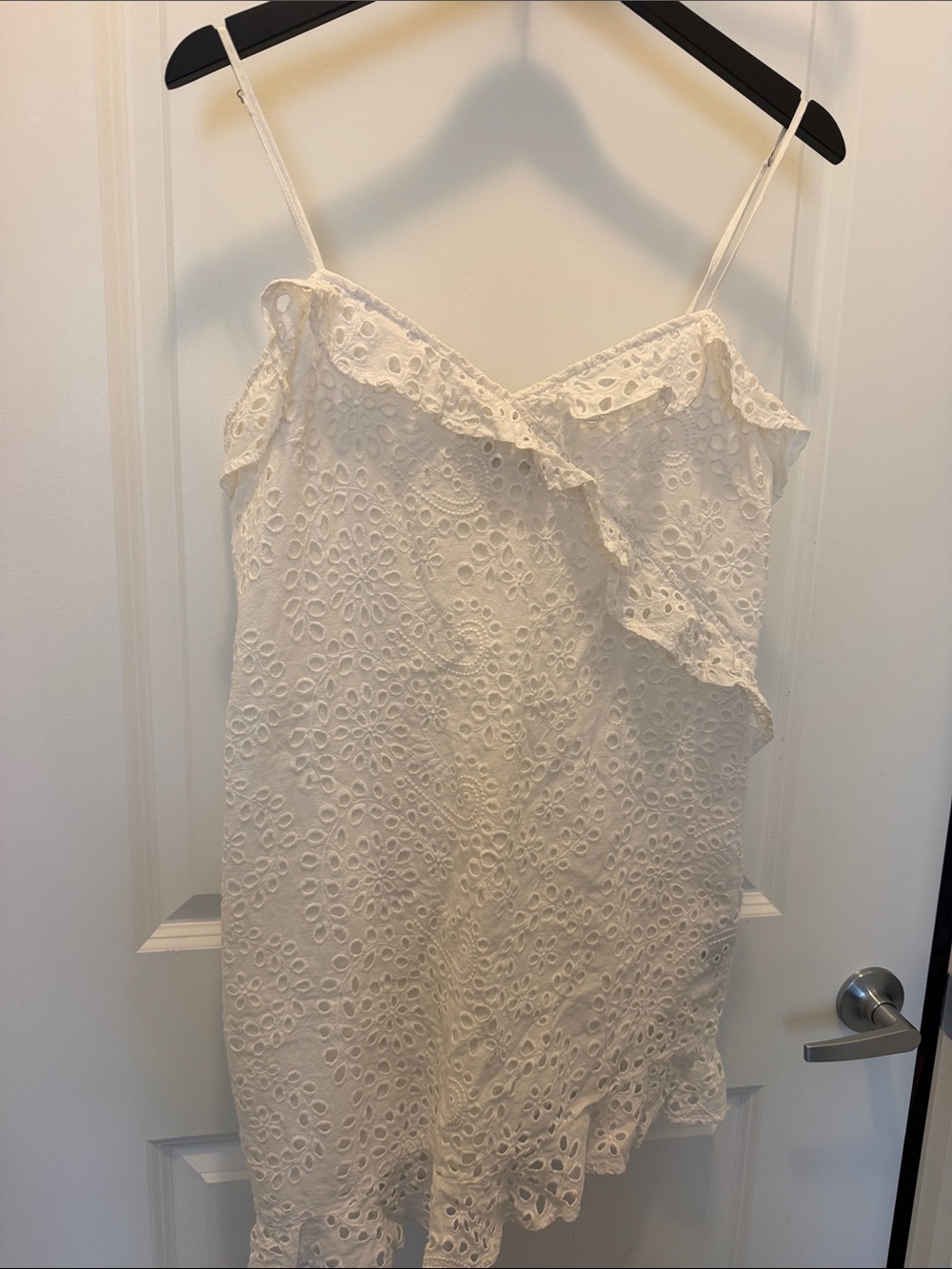 Kendall & Kylie White Eyelet Ruffle Mini Dress